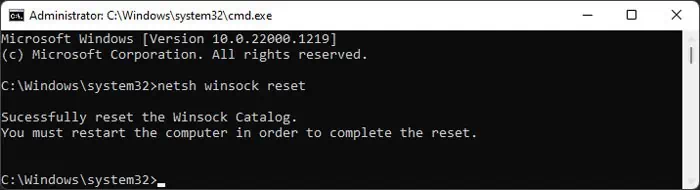 12 Ways to Fix "We Couldn’t Complete the Updates Undoing Changes" Error 25 netsh-winsock-reset-1
