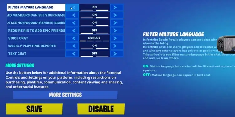 Fortnite Mic Not Working? Here are 9 Ways to Fix It 107 parental-control-audio-settings-fortnite