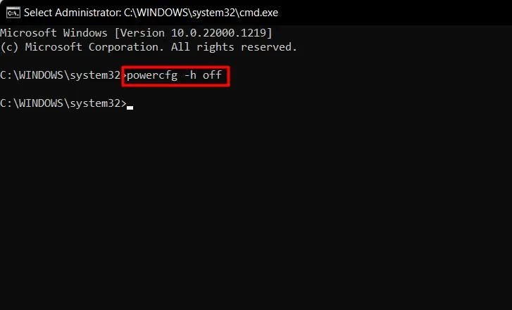 9 Ways to Fix if Laptop Won’t Shutdown on Windows 5 powercfg-h-off