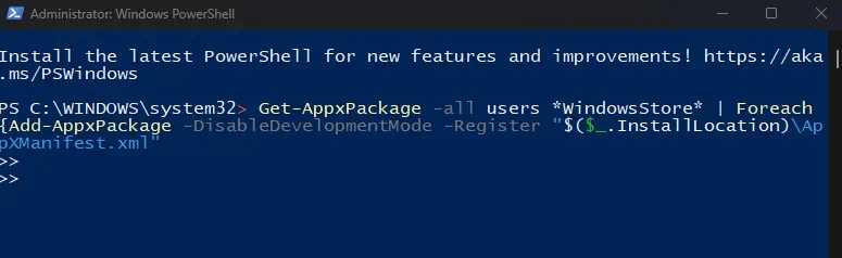 Microsoft Store Not Opening? Here’s How to Fix it 13 reintall-microsoft-store-powershell-1