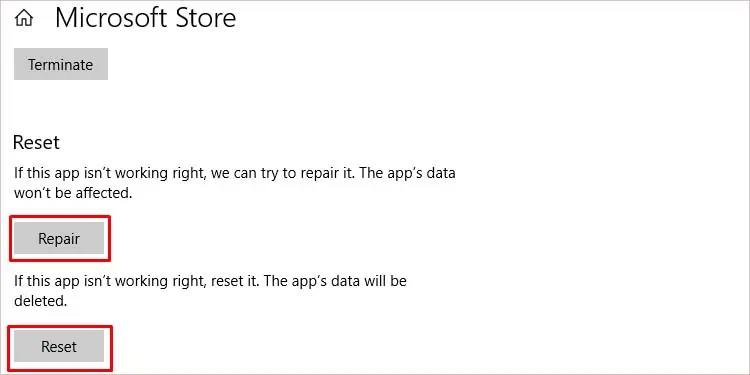 Microsoft Store Not Opening? Here’s How to Fix it 11 repair-and-reset