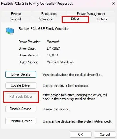 Fix: Windows Did Not Detect Any Networking Hardware 24 roll-back-driver-1