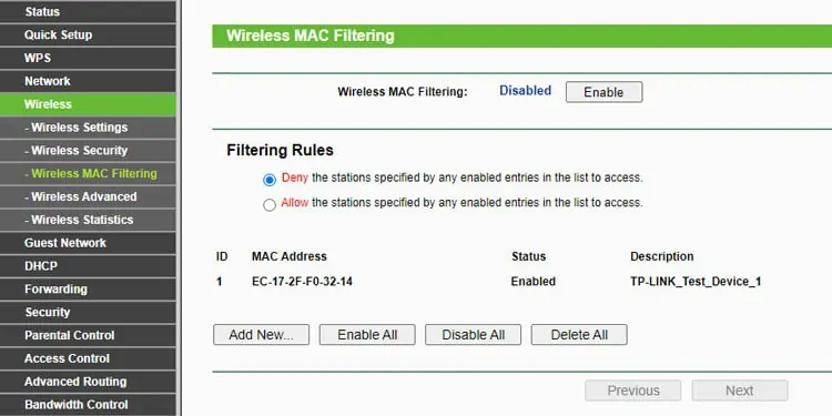 How to Set Up TP Link Router 50 router-wireless-mac-filtering