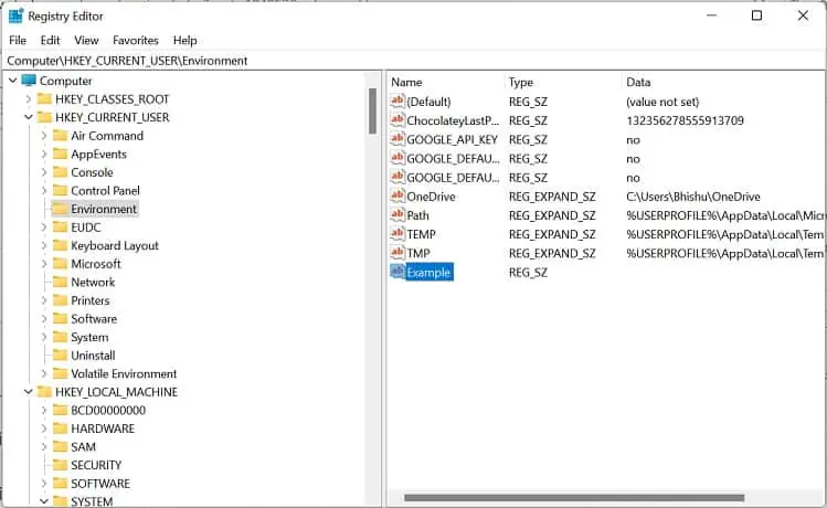 set-user-variable-in-registry-editor
