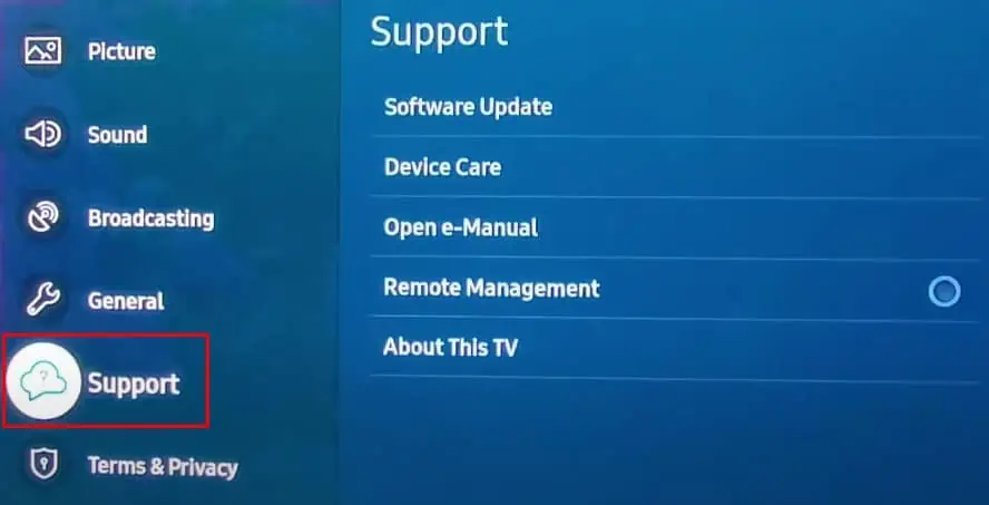 Samsung TV Keeps Disconnecting From Wi-Fi? Try these 10 Proven Fixes 11 support-settings-on-samsung-tv