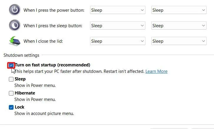 9 Ways to Fix if Laptop Won’t Shutdown on Windows 4 turn-on-fast-startup