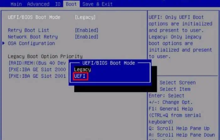 How to Fix "Hard Drive not Installed" Error on Laptop 14 uefi-boot-mode-in-bios-1
