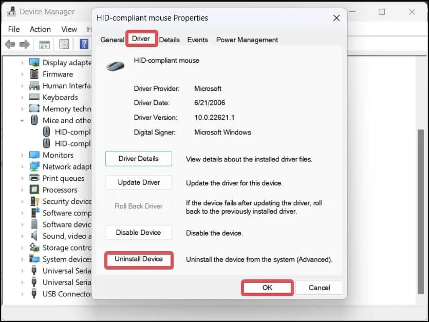 Mouse Keeps Freezing on Windows? How to Fix it 11 uninstall-mouse-driver