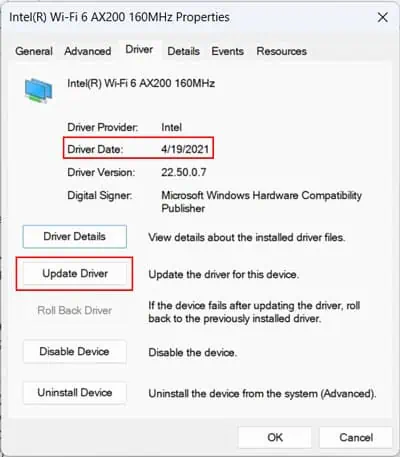 WiFi Not Turning On in Windows? How to Fix it 24 update-driver-date