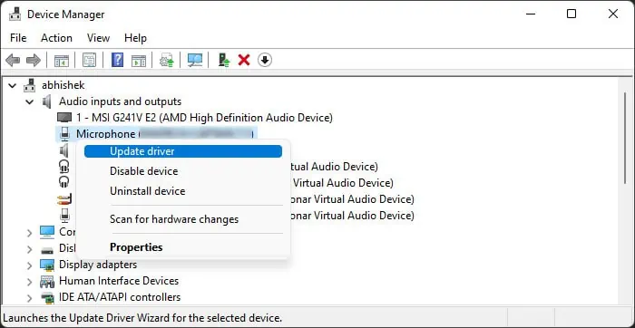 update-microphone-driver