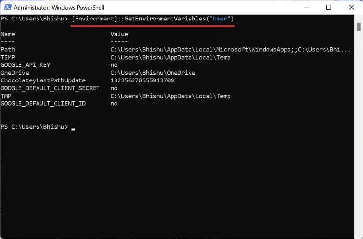 view-user-variables