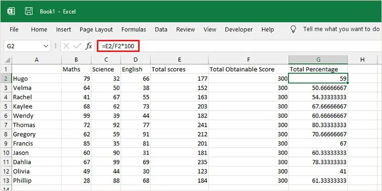 Calculate-Percentage-Excel