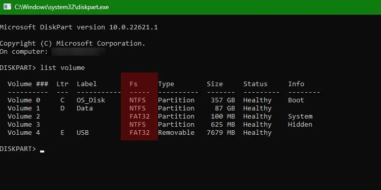 Check-the-desired-volumes-and-their-corresponding-file-systems-in-the-Fs-column