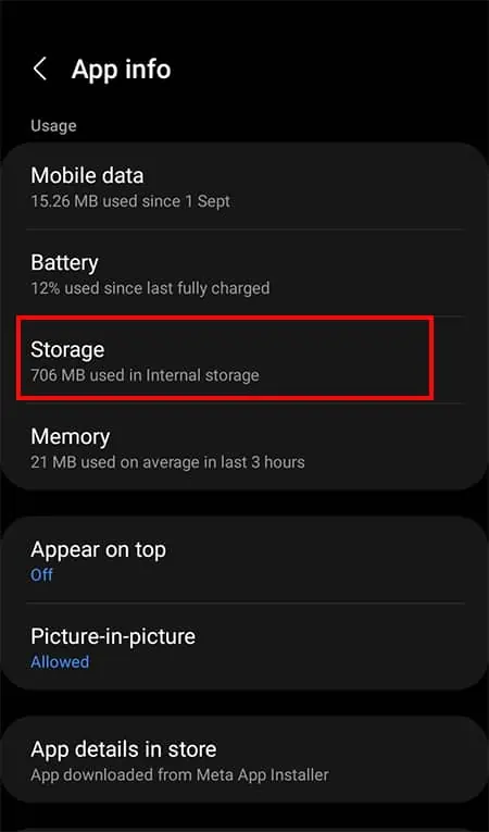 Facebook Saying No Internet Connection - How to Fix it 10 Choose-Facebook-Storage