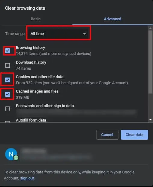 Facebook Saying No Internet Connection - How to Fix it 8 Click-on-the-box-next-to-the-Browsing-History-Cookies-and-other-site-data-and-Cached-images-and-files.