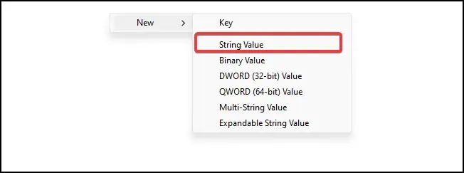 Create-a-new-string-in-registry