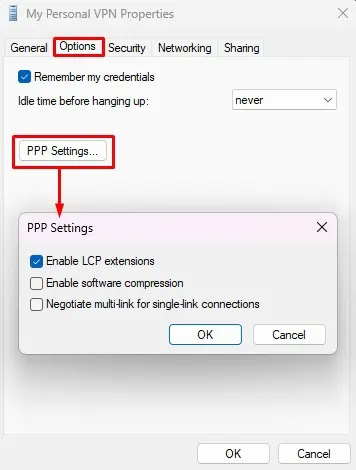 Fix: The L2TP Connection Attempt Failed Because the Security Layer Encountered a Processing Error 11 Enable-LCP-Extensions