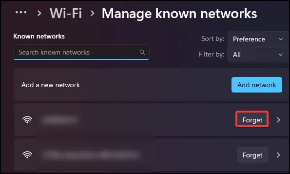 Fix: Incorrect PSK Provided For Network SSID 2 Forget-network