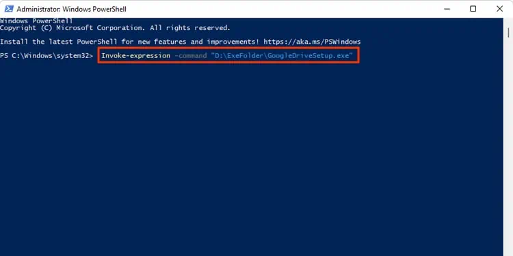 Invoke-expression-full-path-other-directory