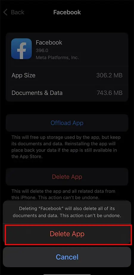 Facebook Saying No Internet Connection - How to Fix it 16 Pick-Delete-App-again-to-confirm