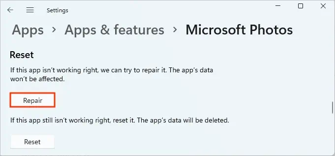 Can't Open JPG or PNG File on Windows? Here's How to Fix It 4 Repair-Microsoft-Photos-App-Windows