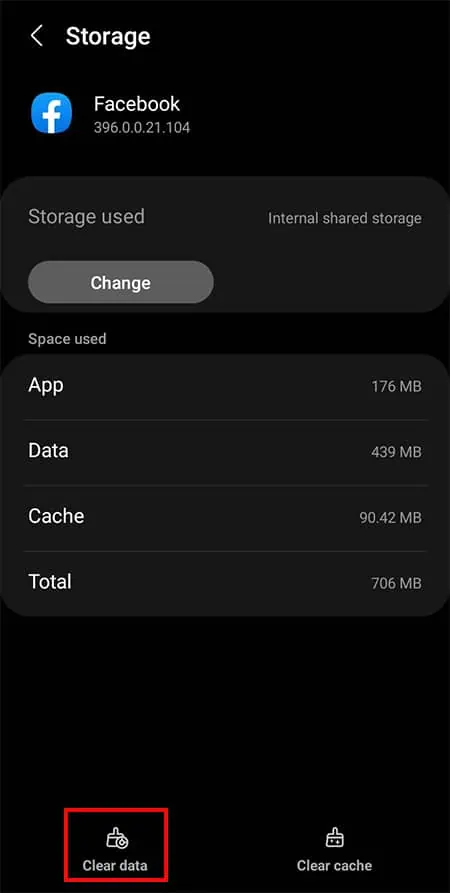 Facebook Saying No Internet Connection - How to Fix it 11 Tap-on-Clear-Data