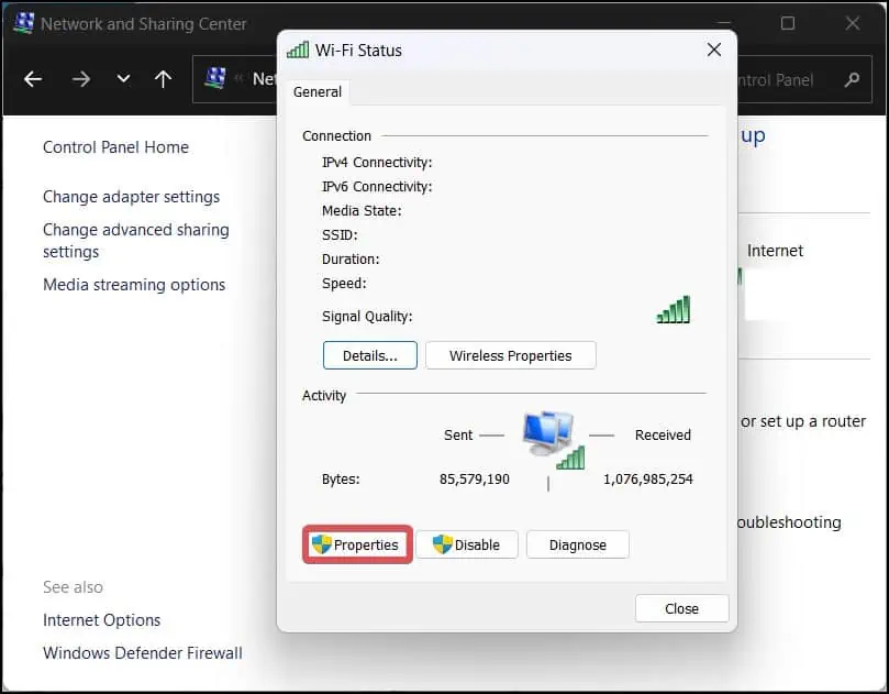 How To Check Your DNS Server 9 Wifi-status-poperties