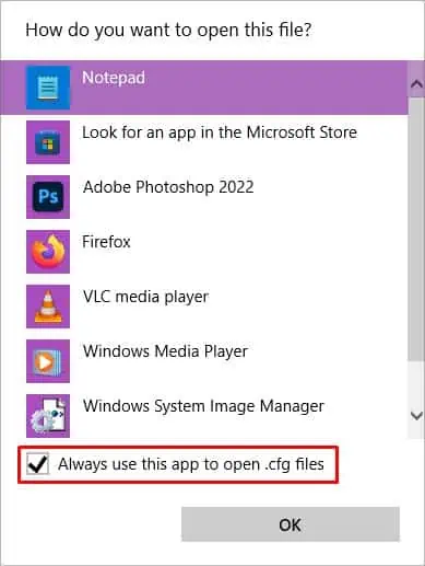 always-use-this-app-to-open-cfg-files-notepad