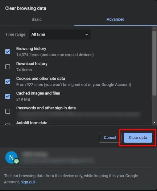 Facebook Saying No Internet Connection - How to Fix it 9 click-on-Clear-Data.