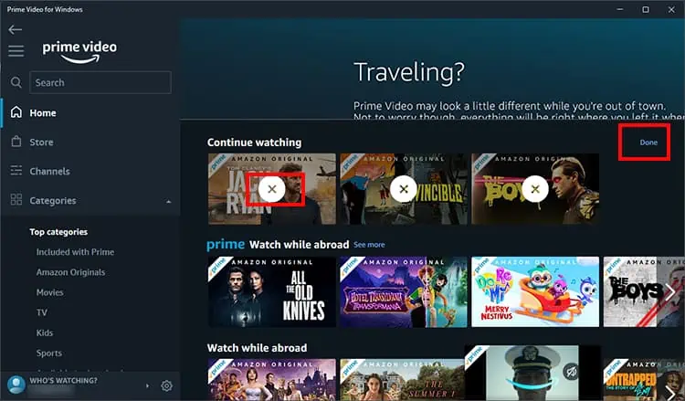 How to Remove Video From Continue Watching on Amazon Prime? 2 click-on-X-to-remove-1
