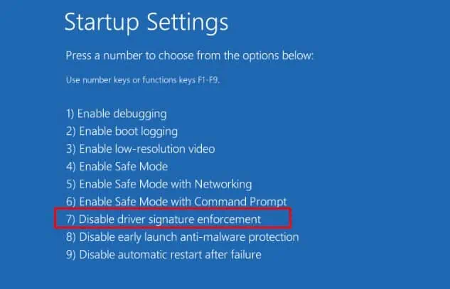 Fix: Windows Cannot Verify the Digital Signature for This File 4 disable-driver-signature-enforcement