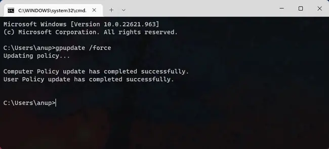 Task Manager Not Working? Here’s How to Fix It 4 gpupdate-force-cmd
