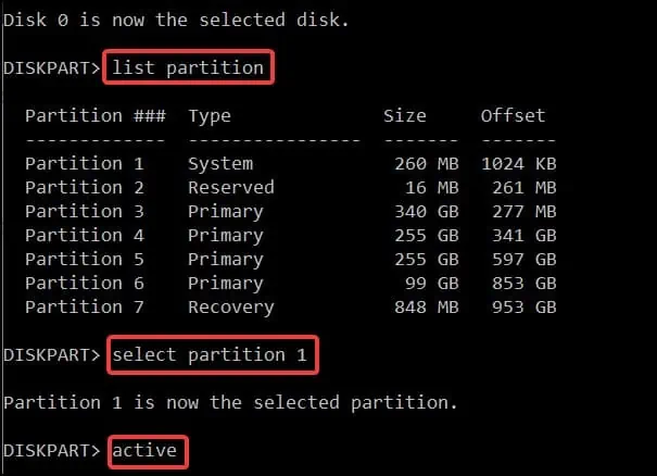 8 Ways to Fix : Default Boot Device Missing or Boot Failed 14 list-partition