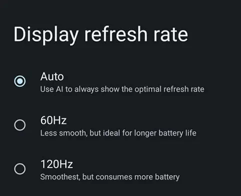 17 Ways to Save Battery on Android 4 refresh-rate-android