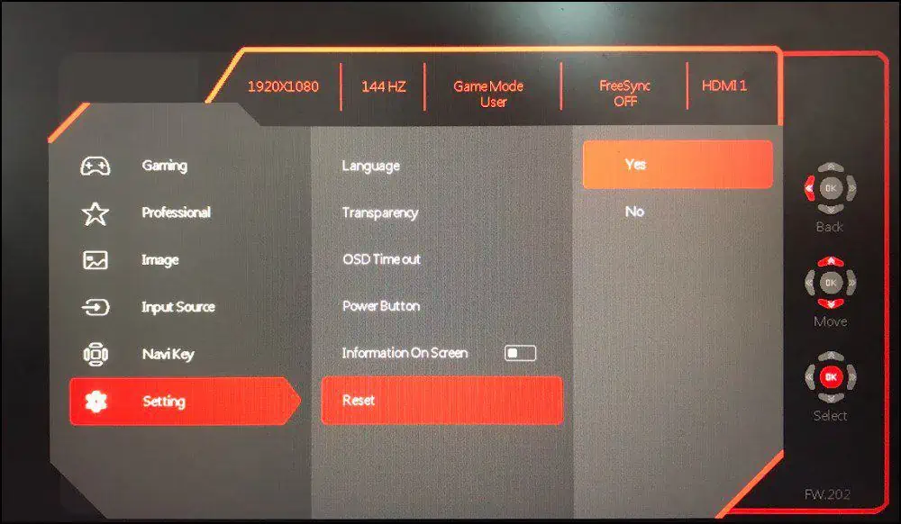 How to Fix: No VGA Signal on Monitor? 5 reset-monitor-setting