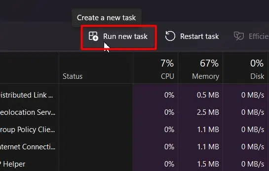 Windows Black Screen After Login? Here’s How to Fix it 2 run-new-task-new