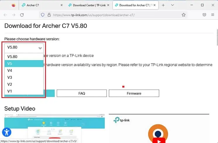 How to Update Router Firmware on TP-Link (2 Possible Ways) 11 select-router-version