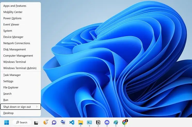 shut-down-or-sign-out-in-quick-access-menu