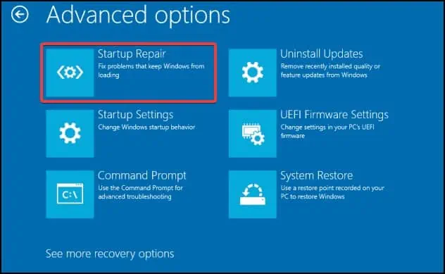 8 Ways to Fix : Default Boot Device Missing or Boot Failed 10 startup-repair-uefi