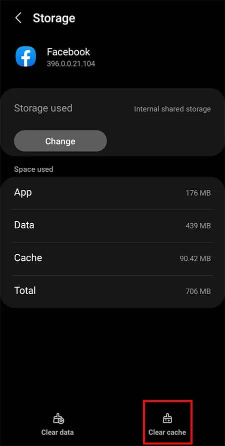 Facebook Saying No Internet Connection - How to Fix it 12 tap-on-Clear-Cache
