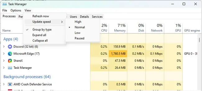 Task Manager Not Working? Here’s How to Fix It 5 task-manager-update-speed