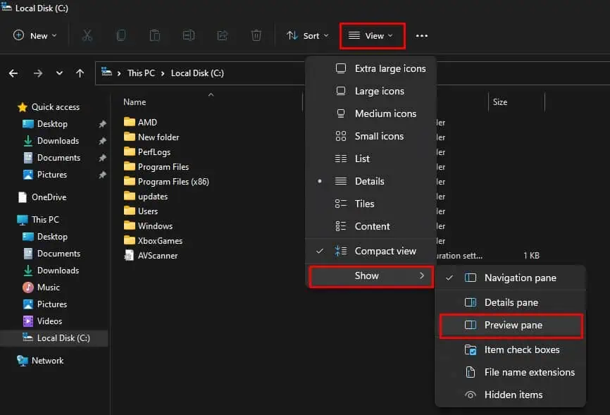uncheck-preview-pane