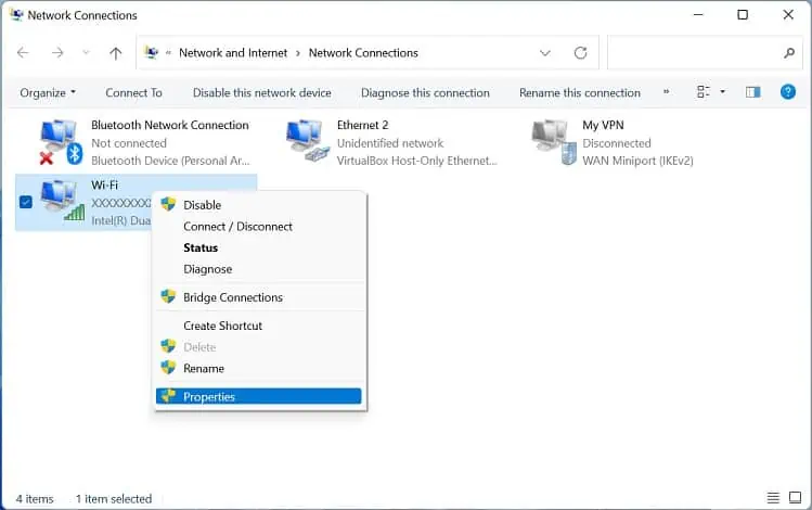 8 Possible Ways to Fix “No Internet, Secured” Error 1 wifi-adapter-properties