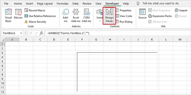 Reference Isn't Valid Excel Error - 6 Ways to Fix it 3 Exit-Design-Mode-Excel