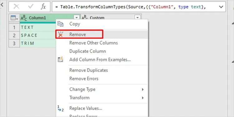 Remove-Column-Power-Query