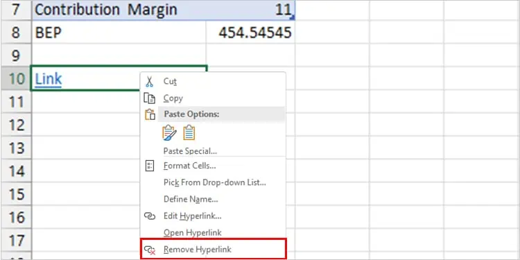 Reference Isn't Valid Excel Error - 6 Ways to Fix it 10 Remove-Hyperlink