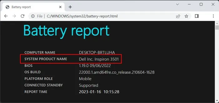 How to Check Dell Laptop Model and Serial Number 9 battery-report-dell-model