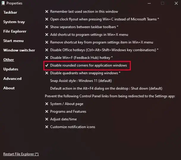 How to Make Windows 11 Look Like Windows 10 7 disable-rounded-corner