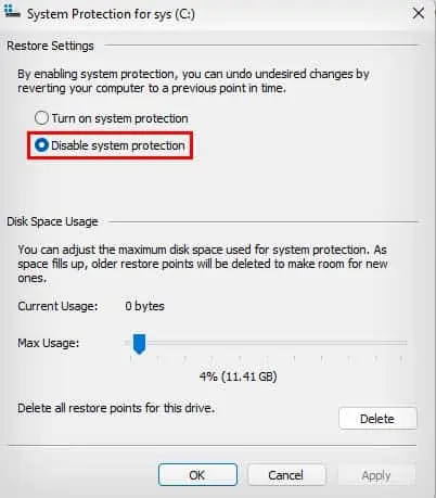 disable-system-restore
