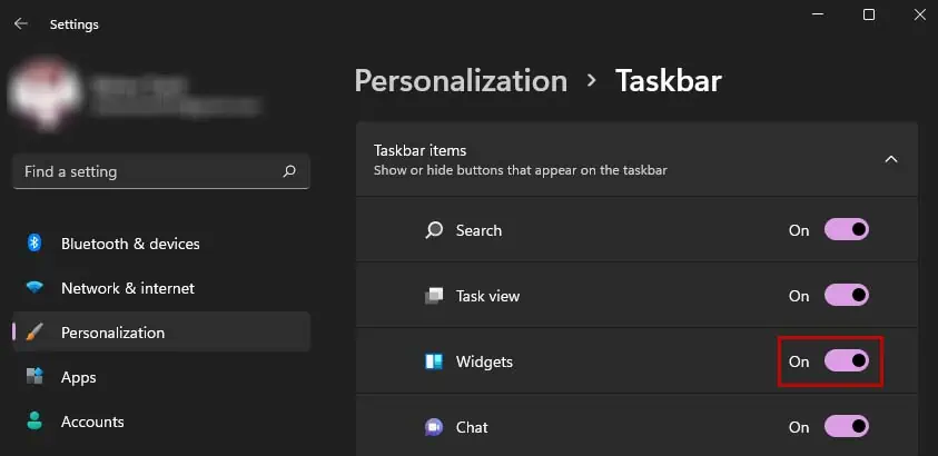 How to Add Weather to Taskbar Windows 11 1 enable-widgets-from-settings